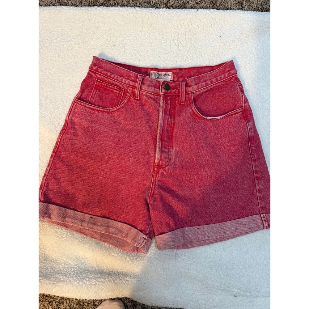 #49- Guess Red Acid Wash Vintage Shiorts